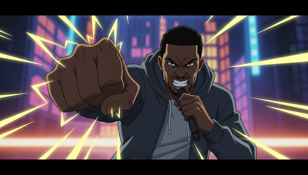 एआई हिप-हॉप ट्रैप संगीत का विश्लेषण कर रहा है, sflxak द्वारा Showdown .mp3 से धुन और बोलों को कल्पना दे रहा है