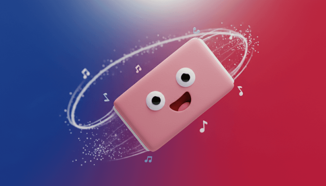 活気に満ちたアニメーションシーンのモンタージュ。魔法の鉛筆が多様なオブジェクト(動物、星、遊び心のあるキャラクター)を描き、すべてが「Dans mon sac j’ai un crayon,」の楽しいリズムと同期して動き、AI搭載のMP3からMP4へのコンバーターを実演しています。