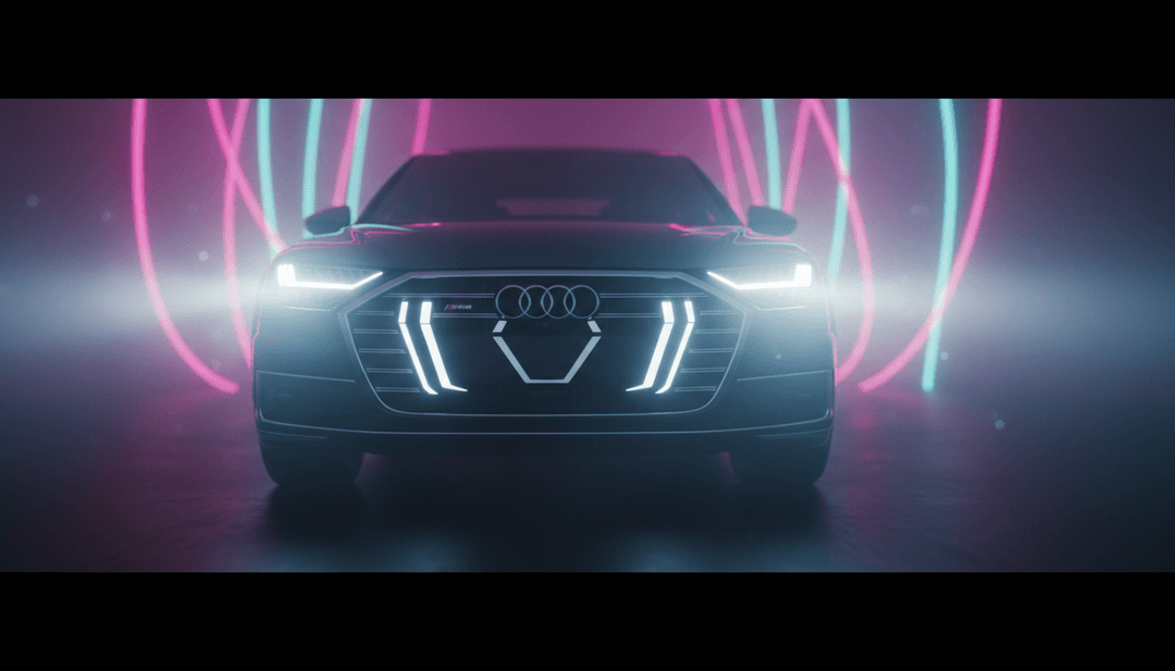 prosong44の「Bassline Ride」の深いベースラインとリズミカルな鼓動をデジタル音波で視覚化し、AIが解釈する様子。