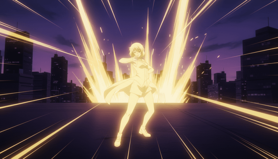 Caçadores de demônios animados no estilo K-Pop batalhando em meio a visuais vibrantes de electronic pop, gerados por IA.