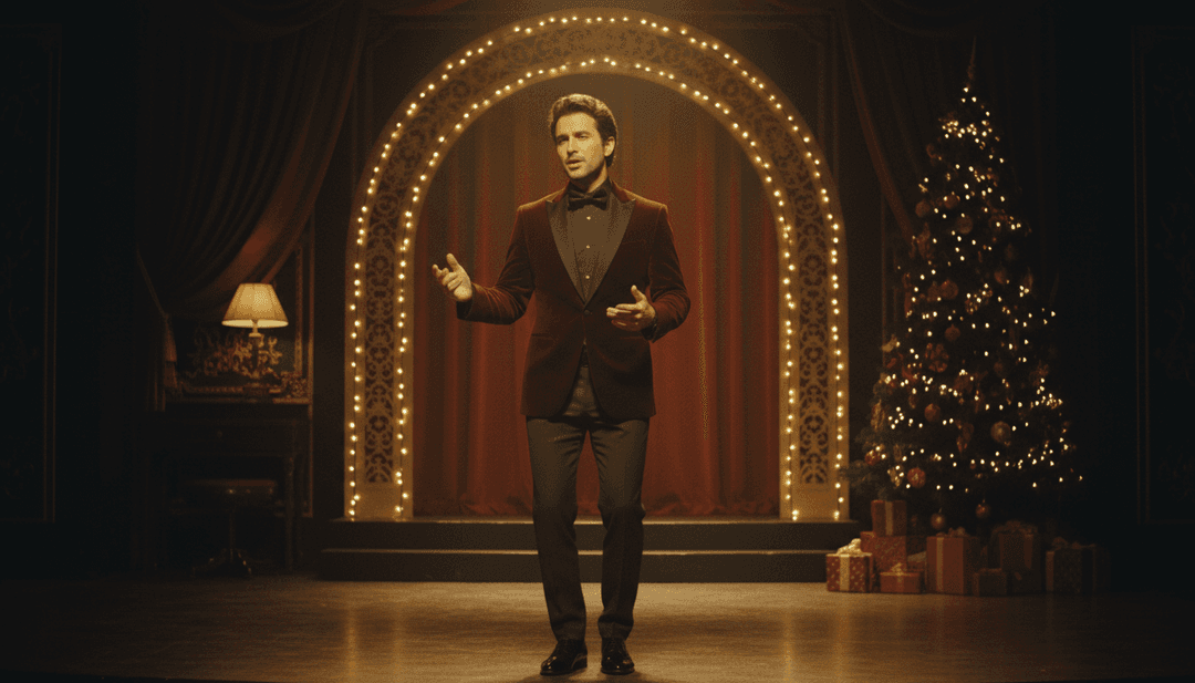 उत्सव के तत्वों के साथ एक पॉप-रॉक कॉन्सर्ट के गतिशील दृश्य, संगीत की धुन के साथ सिंक किए गए।