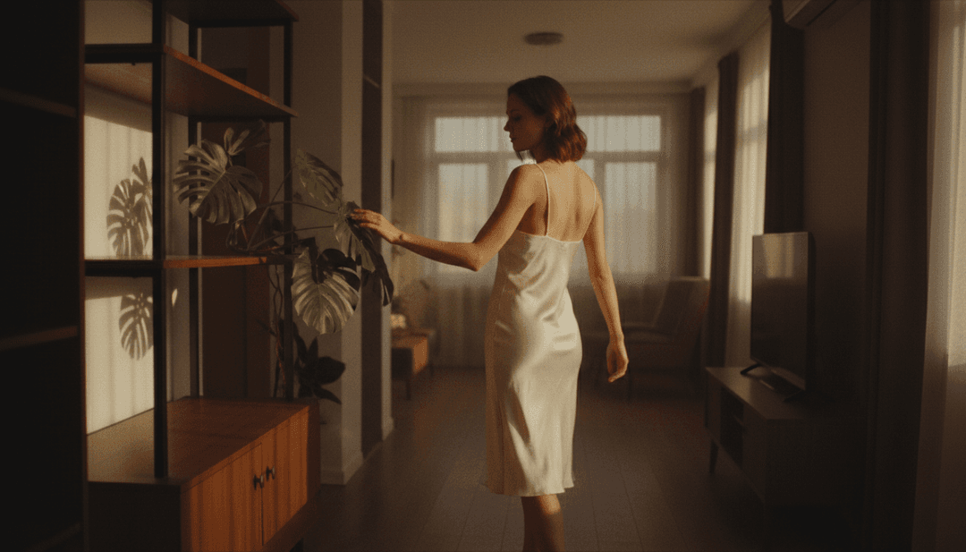 柔和流行旋律动态视觉呈现,转化为宁静景观,配以盛开花朵和柔和阳光,诠释从声音到视觉的转变。