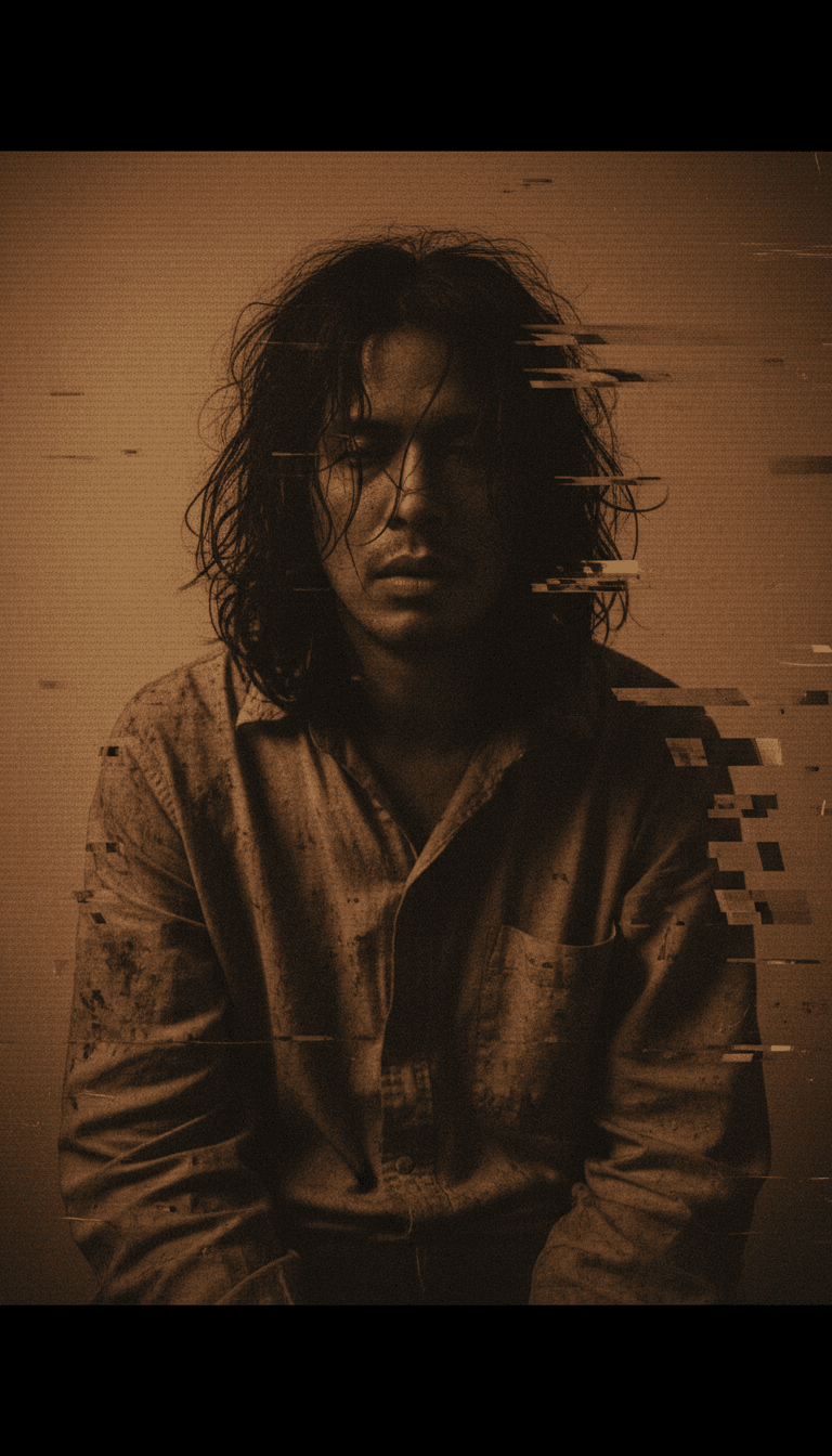 Representação visual abstrata de uma IA interpretando ritmos complexos de Hip Hop e Trap russos e temas líricos.