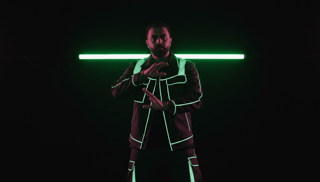 freebeat.ai 生成的动画视觉效果,将动感的舞步和都市街景与《The Rice Pudding Song》的 Mahraganat 节奏同步。