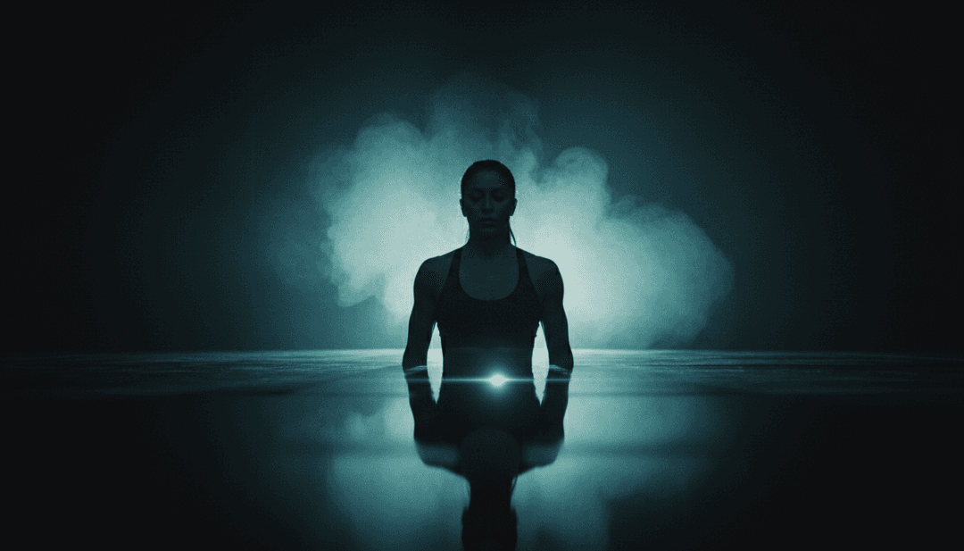 Ondas sonoras abstratas e pulsos rítmicos, representando a análise inicial da IA dos elementos de hip-hop, pop e dance-pop de MUSIC 1.mp3.