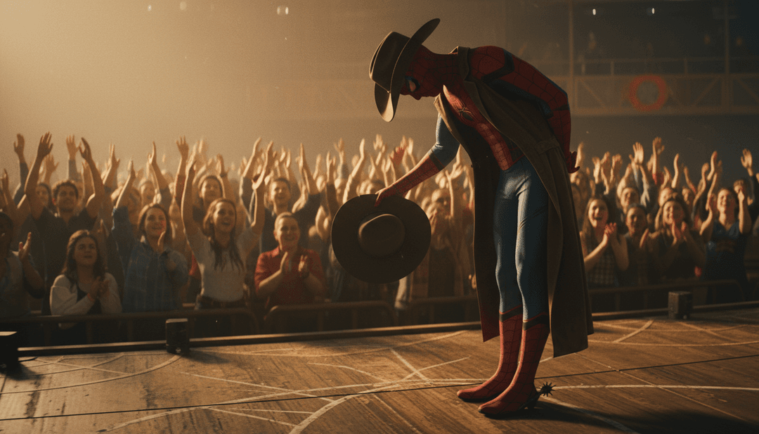 Fotogramma finale del video musicale generato dall'AI per 'Karter's Wild Ride', mostrando il titolo della canzone e l'artista, con una sottile call-to-action per creare il tuo video.