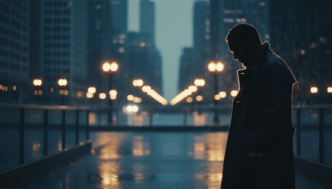 Djoによる「End of Beginning」のために、AIがインディーロックの音波を解釈する抽象的な表現。