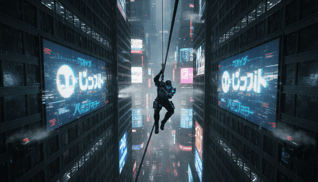 Un video musicale finito e ad alta energia per 'Filled - Reh! Remix' riprodotto su un grande schermo, che mostra effetti visivi di qualità professionale creati da freebeat.ai, con una call to action per provare il generatore.