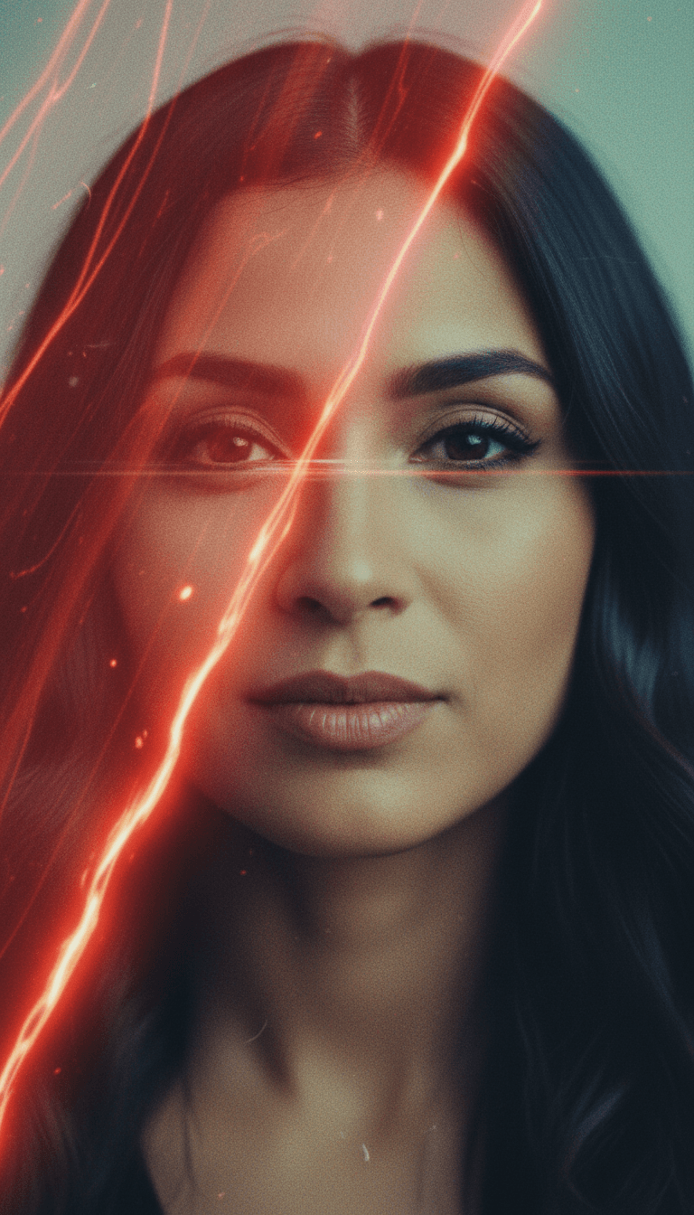 Uma representação digital de ondas sonoras se transformando em uma paisagem country com um pôr do sol melancólico, refletindo o clima de 'Otário provisório_.mp3'.