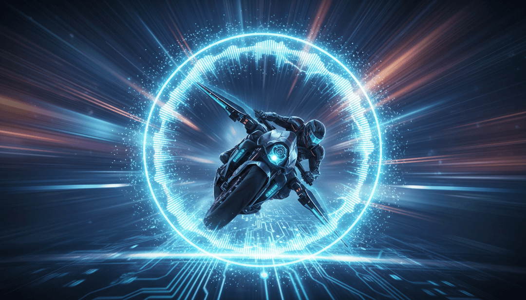 एक व्यक्ति बड़े स्क्रीन पर 'You Make Me Dizzy.mp3' के लिए एक पूर्ण AI-जनित म्यूजिक वीडियो देख रहा है, प्रभावित और प्रेरित महसूस कर रहा है।