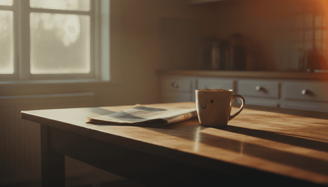 IA analisando letras e melodias de música country, gerando conceitos de um restaurante rústico ou um café tranquilo, simbolizando a narrativa íntima da música.