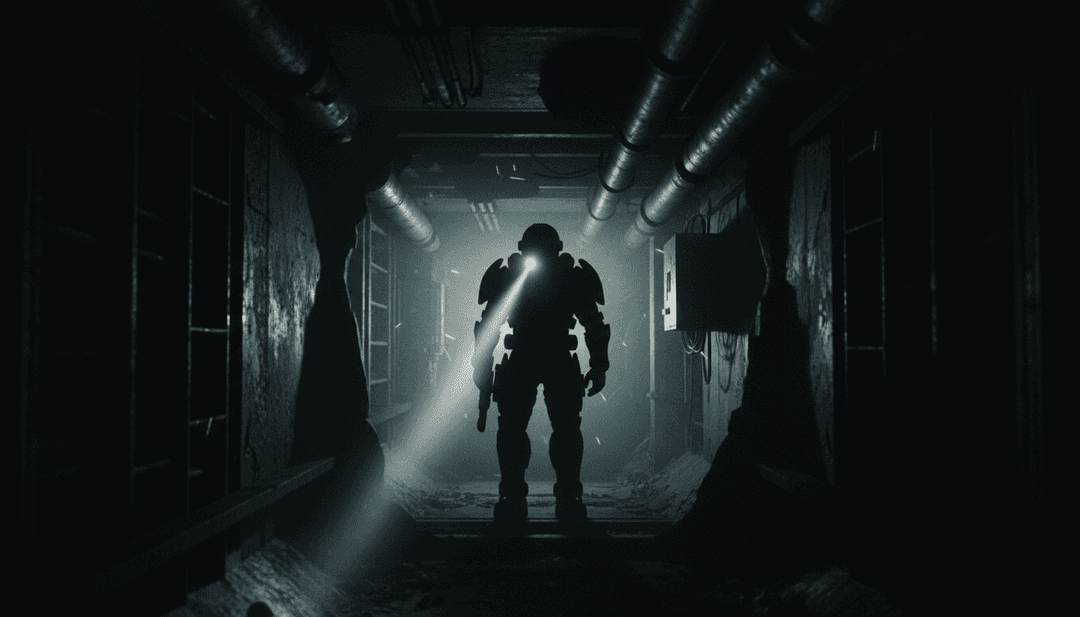 概念艺术,展示AI分析工业嘻哈摇滚乐的声波,可视化金属节奏和黑暗氛围。