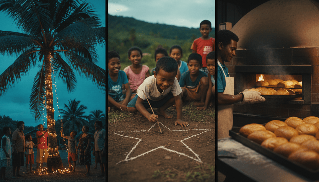 一个充满活力的都市假日街头派对场景,人们随着 'NGSS XMAS Tune 2.3 Auditioned.mp3' 流畅的 R&B 和嘻哈节拍有节奏地舞蹈,雪花轻轻飘落,屏幕上微妙地出现动态`歌词字幕`。