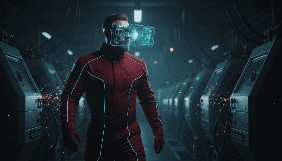 शहरी सड़कों के दृश्य, बर्फीली छतें और अमूर्त साउंडवेव कला के गतिशील दृश्य 'my xmas.mp3' एआई संगीत वीडियो निर्माण को दर्शाते हुए विलीन हो रहे हैं।