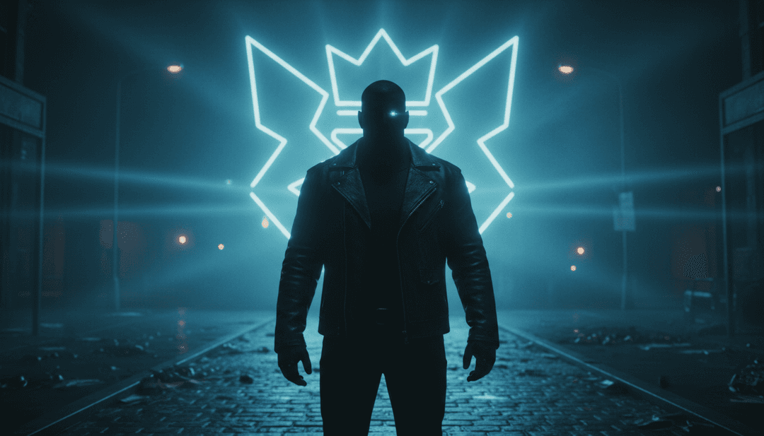 AI生成的动态抽象视觉效果,与重吉他扫弦和激烈鼓点同步,适用于硬核摇滚歌曲。