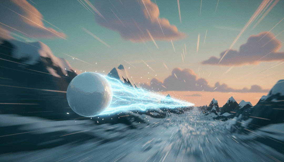 Personagens animados em uma guerra de bolas de neve em um cenário de inverno anime estilizado, sincronizados com a música instrumental.