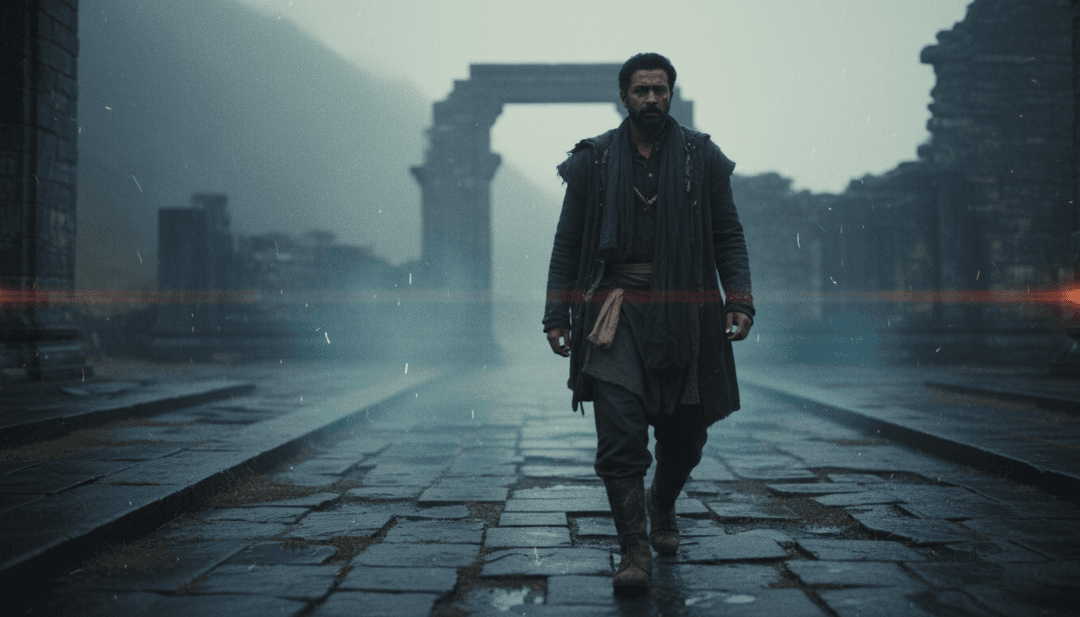 Representação abstrata de IA analisando ondas sonoras, padrões de luz digital e redes neurais interpretando 'ai song.mp3' de noisepop0257.