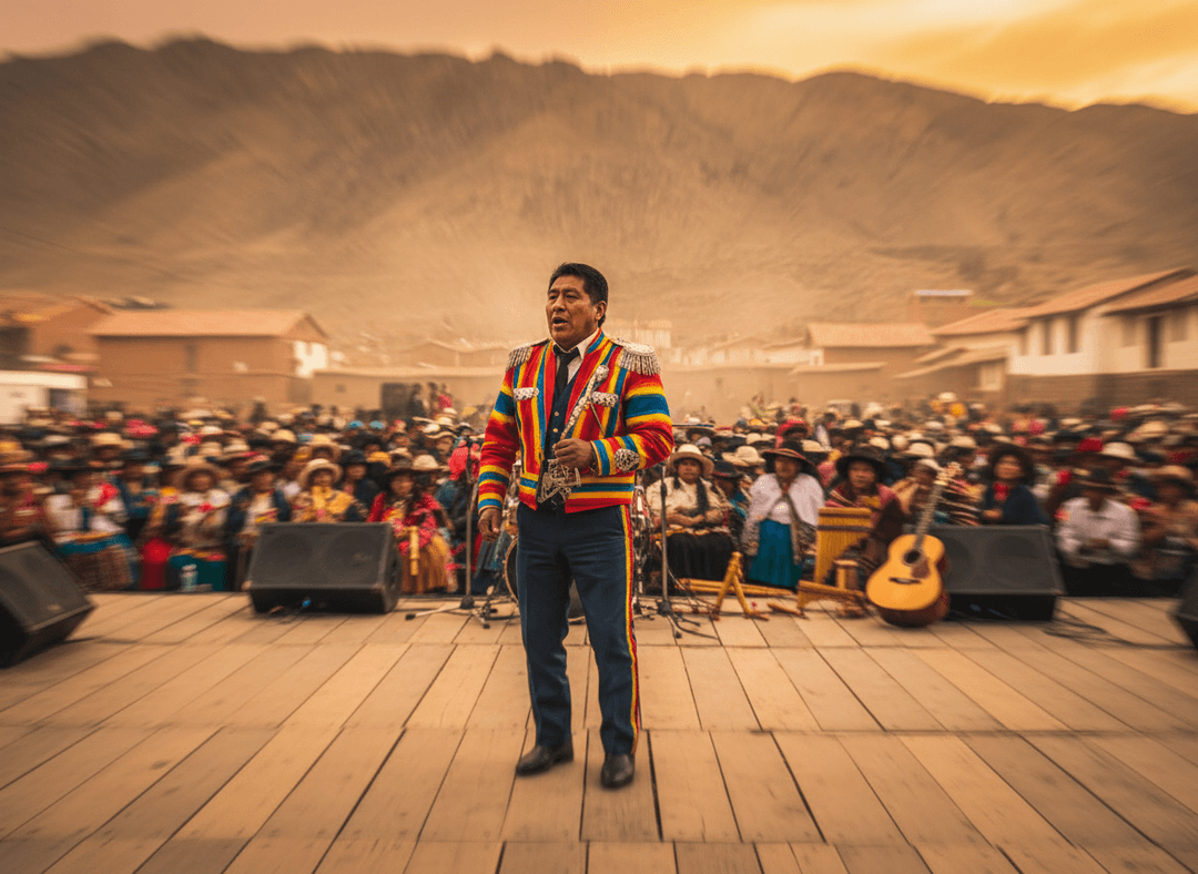 AI che genera scene video dinamiche ispirate alla musica cumbia e salsa, con ballerini e paesaggi tropicali per 'La Tremenda Intro (Cover)'.