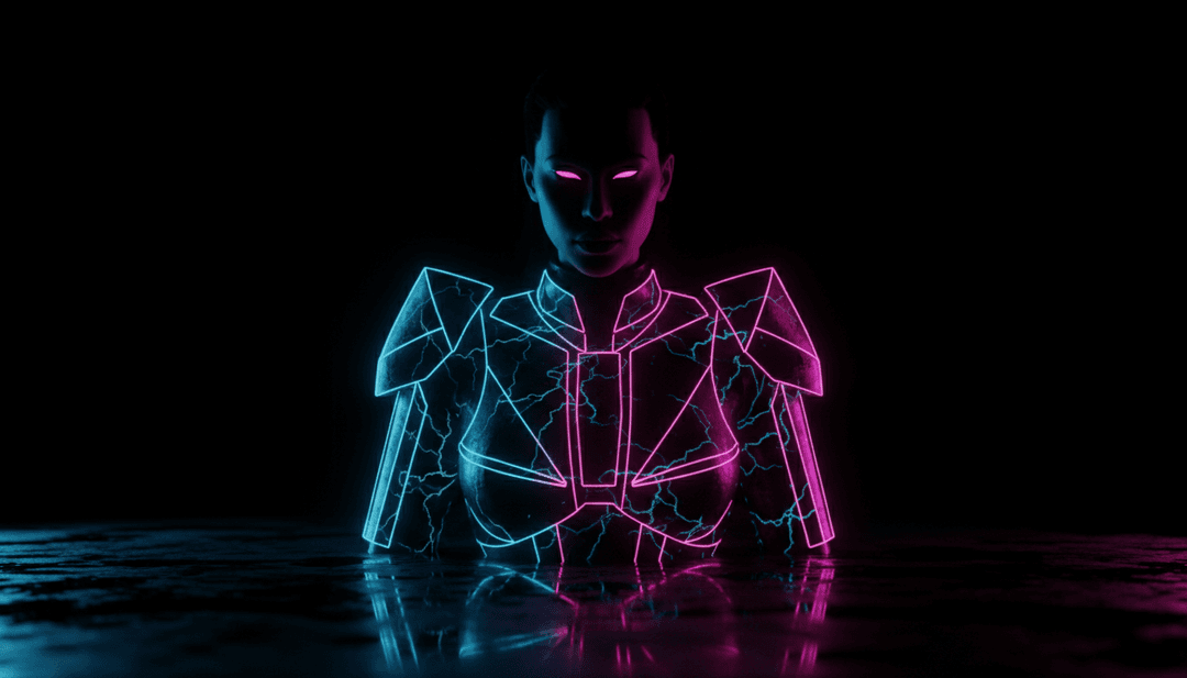 金钱流动和数字资产的抽象视觉表现,象征着 AI 音乐视频生成器对 Baddie Li《New Money》的解读。