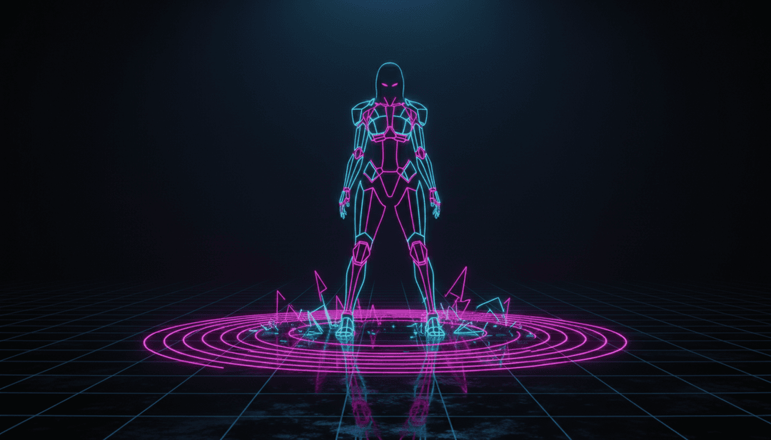 动态数字图形与音乐波形同步,展示了 Baddie Li 歌曲的 MP3 到 MP4 转换和歌词同步。