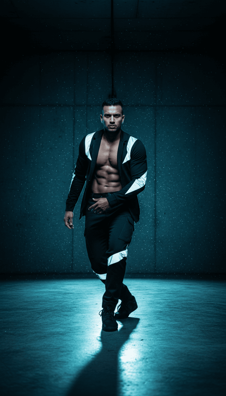 一张高能量的 AI 生成音乐视频静帧,展示了霓虹灯照亮的舞池,伴随着动态的摄像机移动和万花筒般的视觉效果,反映了 EDM 节拍和印度流行元素。