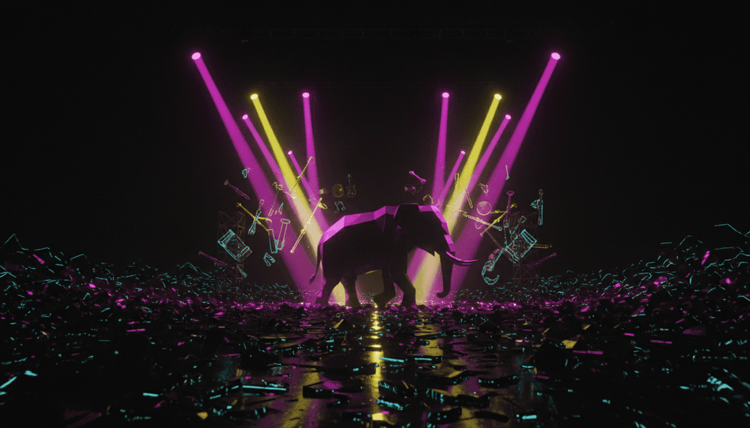 Un fotogramma di un video musicale finito generato dall'IA per 'Tutto è Gelato e Stelle (2).mp3', che mostra qualità professionale ed estetica unica.