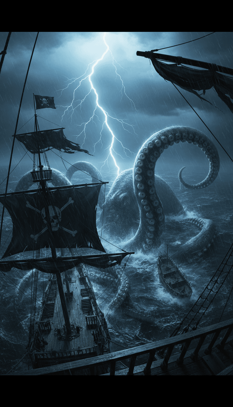 Um usuário sorrindo, assistindo ao seu videoclipe AI recém-gerado para 'Skull and Bones' em uma tela, mostrando diferentes estilos visuais.