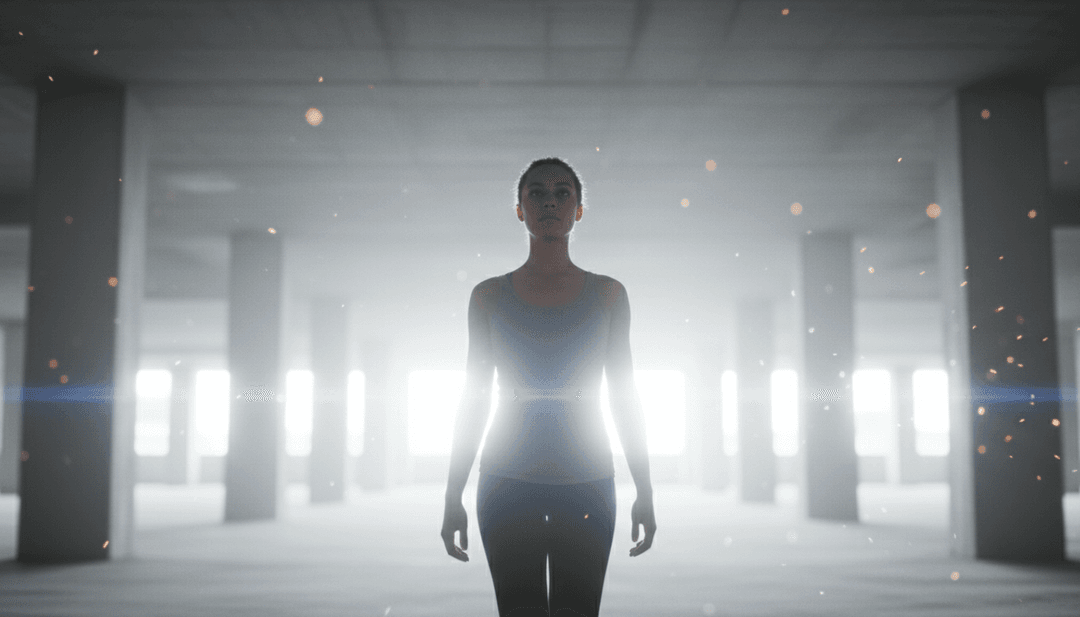 Sequência animada mostrando instrumentos folclóricos tradicionais como flautas e violinos transformando-se em chuva em cascata e depois em raios de sol sobre uma paisagem serena.