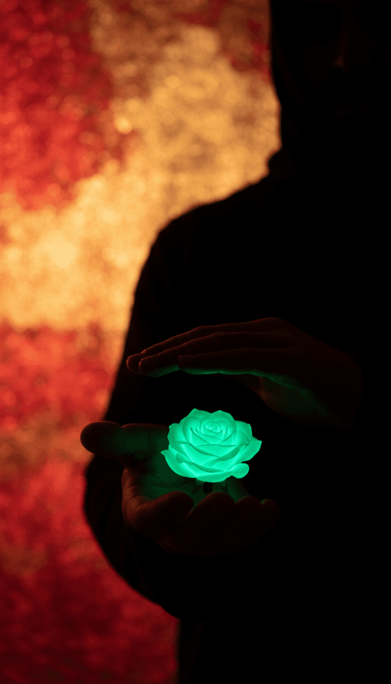 絡み合うアコースティックギターの弦と流れるような幻想的なリボンの鮮やかなデジタルタペストリー。freebeat.ai によって نحن (1).mp3 のために生成された音楽とビジュアルの動的な相互作用を象徴しています。