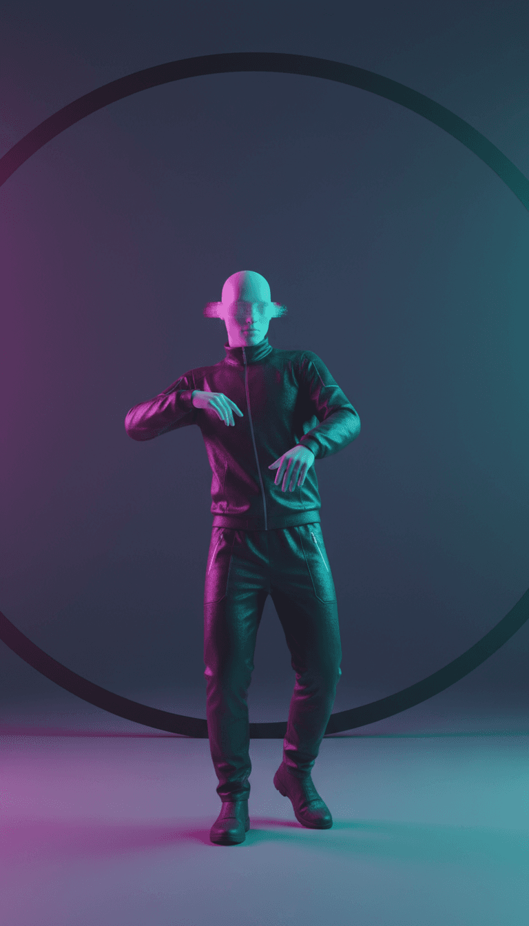 由AI根据R&B/Hip-Hop歌曲的节拍和人声高潮同步生成的动态电影场景,包括霓虹都市风光和强劲的舞蹈序列。