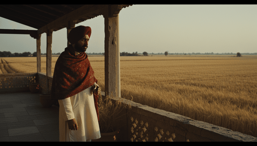 L'AI analizza le onde sonore e i ritmi bhangra, interpretando il brano in stile Satinder Sartaaj di richagandhi_2005 per concetti visivi.