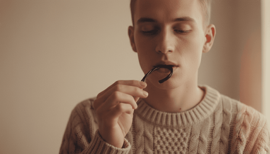 L'IA elabora le onde sonore di 'Tire' degli Human Museum in immagini astratte dark pop.