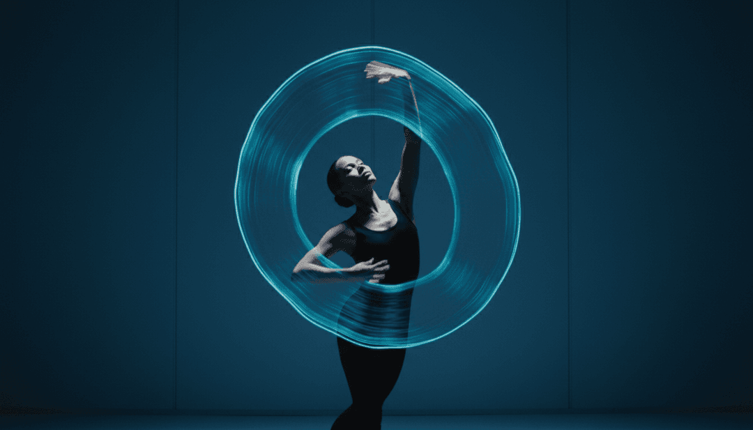 Visuales dinámicos generados por IA para la canción de LUCKI, mostrando formas abstractas sincronizándose con un beat trap y frases líricas.