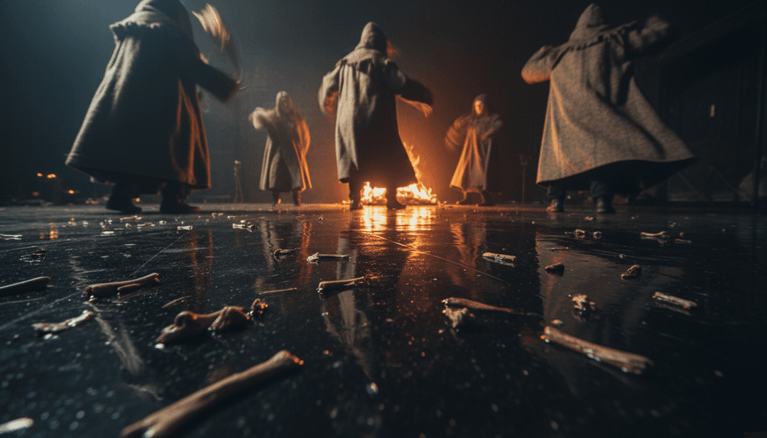 freebeat.ai가 만든 어둡고 강렬한 비주얼을 보여주는 'Gravesaw Communion'의 완성된 고품질 뮤직 비디오.