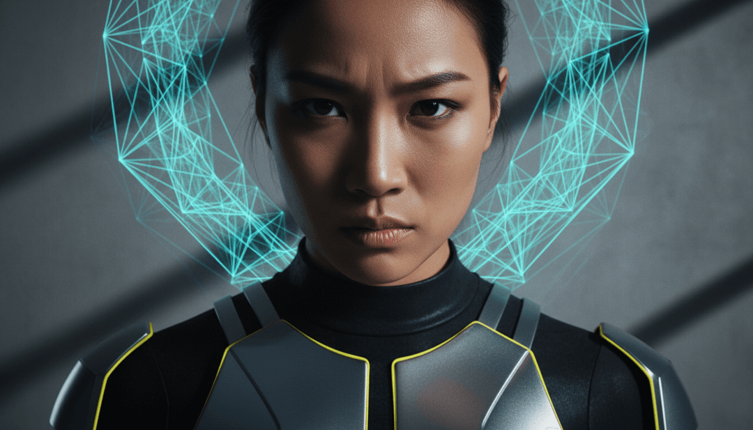 Representação visual abstrata de ondas sonoras misturando gêneros Pop, Funk e Gospel, formando uma faísca criativa vibrante.