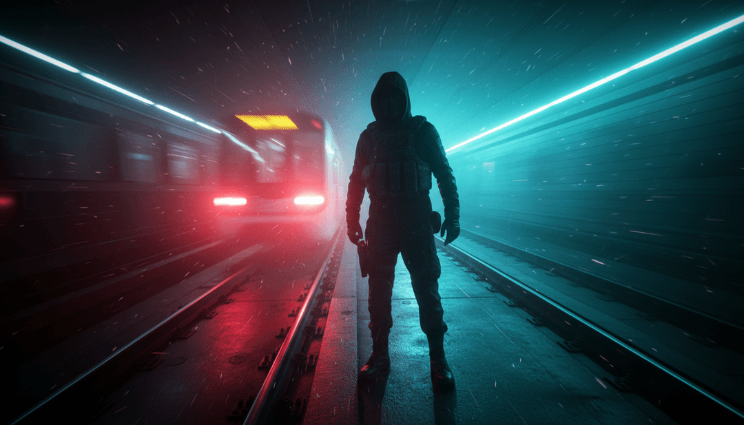 Ein atemberaubendes, KI-generiertes Musikvideo für 'KOŞTUM HEP PEŞİNDEN' auf einem futuristischen Bildschirm, mit dem freebeat.ai-Logo.