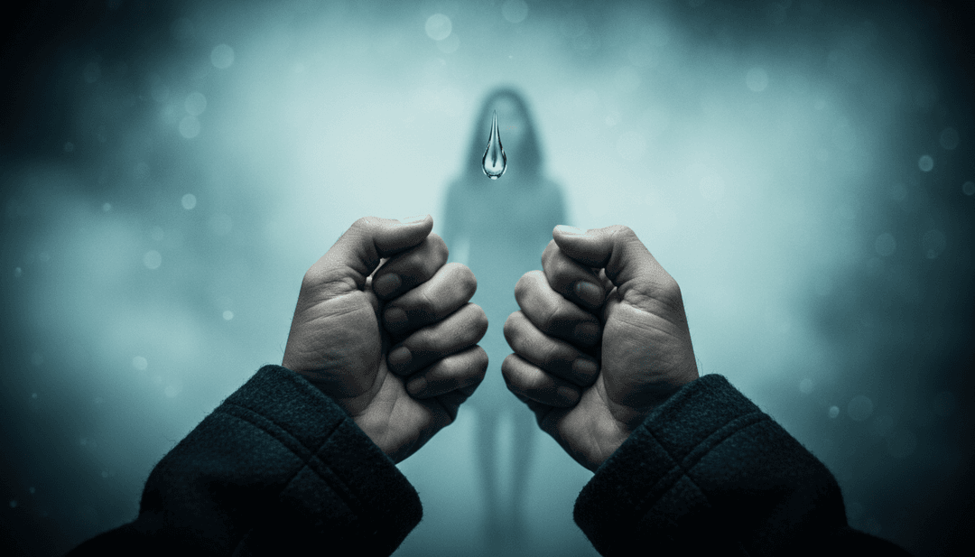 Sequência animada mostrando ondas de sintetizador se transformando em líquidos escuros fluindo ou formas nebulosas.