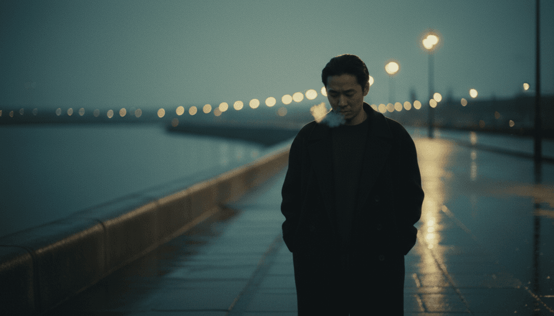 Um visual abstrato gerado por IA representando as emoções cruas e o clima contemplativo da faixa Raw_Pain.mp3, com texturas lo-fi sutis.