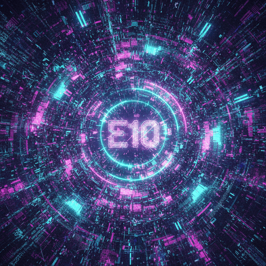 Uma dançarina em uma paisagem urbana etérea, inspirada em anime, iluminada por linhas brilhantes que pulsam com o ritmo da música, mostrando uma conversão de MP3 para MP4.