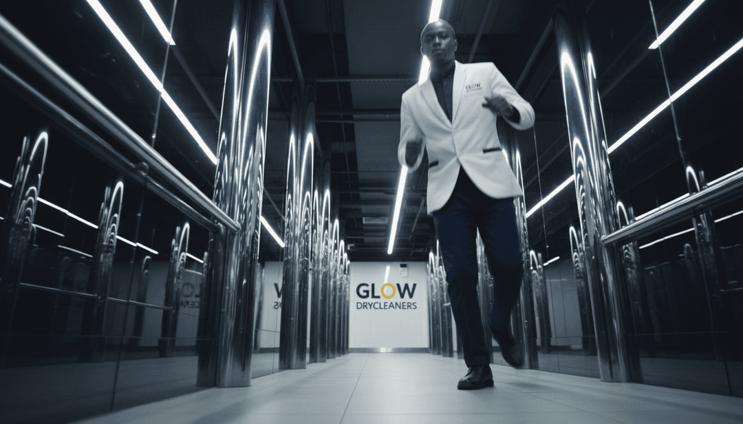 AI, v5 द्वारा 'Glow Dry Cleaners Jingle (Remix)' के लिए एक म्यूज़िक वीडियो की अवधारणा करने के लिए ध्वनि तरंगों और शैली टैग (हिप-हॉप, अफ्रोबीट) का विश्लेषण कर रहा है।