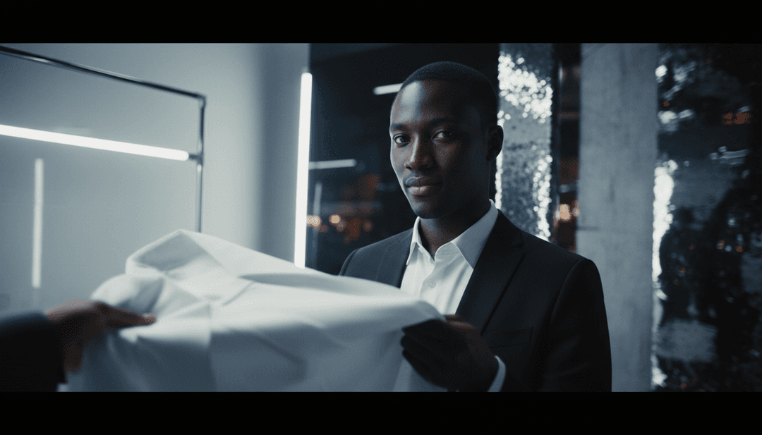 'Glow Dry Cleaners Jingle (Remix)' के लिए एक तैयार, उच्च-ऊर्जा वाला म्यूज़िक वीडियो, जिसमें विविध दृश्य और टेक्स्ट ओवरले दिखाए गए हैं, जिसमें freebeat.ai लोगो सूक्ष्मता से दिखाई दे रहा है।