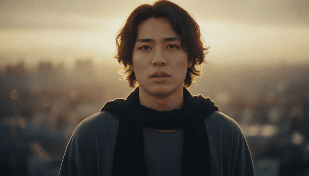 抽象、充满活力的视觉效果,代表 AI 对 hyun 的 'V5 강아지별' 歌曲的初步解读,流动的色彩和 J-Rock 及 J-Pop 音乐的动感能量。