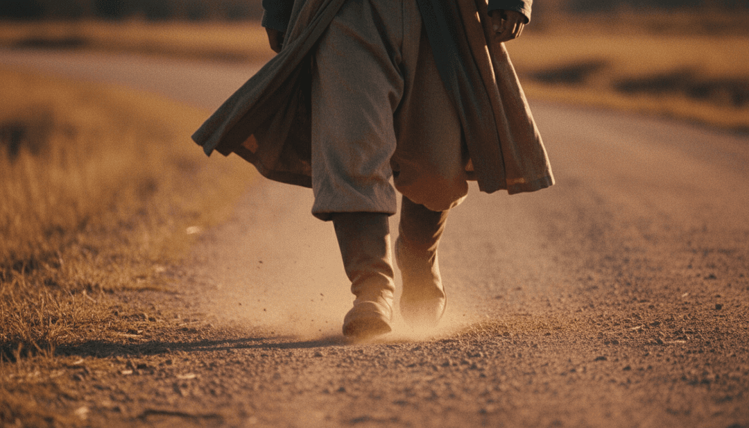 한 가수가 소박한 교회에서 'Foi no Calvário'를 부르는 AI 생성 뮤직 비디오 장면, 영롱한 빛과 상징적인 이미지에 둘러싸여 있음