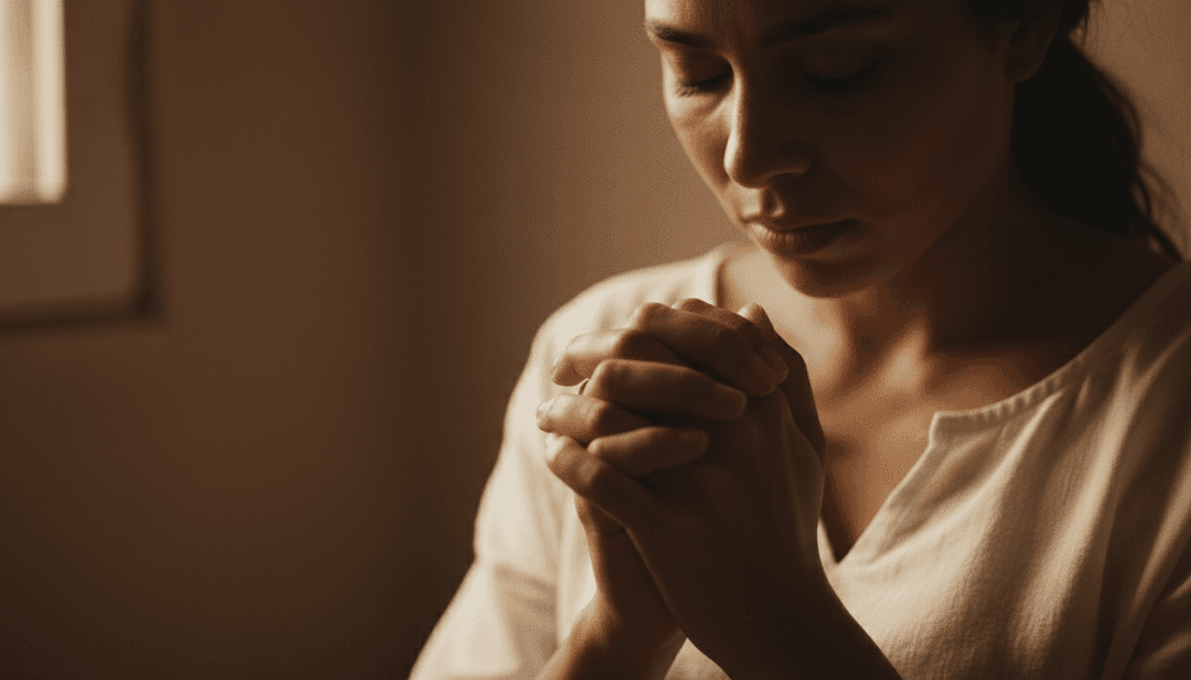 AI가 'WhatsApp-Audio-2025-11-26-at-09.08.29.mp3'의 파형을 분석하고, 솟아오르는 빛과 부드럽게 흐르는 강물 같은 영적이고 고양적인 시각적 개념을 Freebeat.ai 인터페이스에 표시하는 모습.