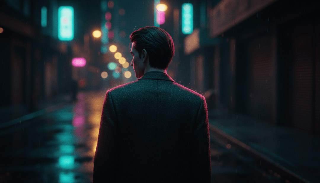 IA che interpreta le luci della città e lo skyline crepuscolare di Tokyo per il video musicale Tokyo Twilight Serenade.