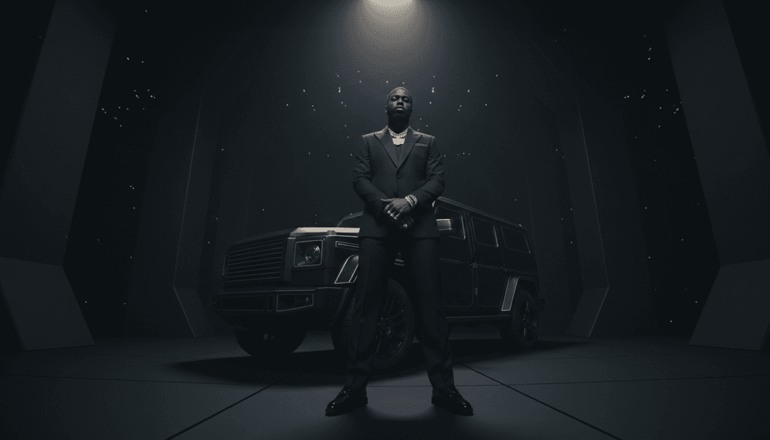 Benutzer interagiert mit der intuitiven Benutzeroberfläche von freebeat.ai, um ein KI-generiertes Musikvideo für einen Hip-Hop-Track mit luxuriösem Thema anzupassen