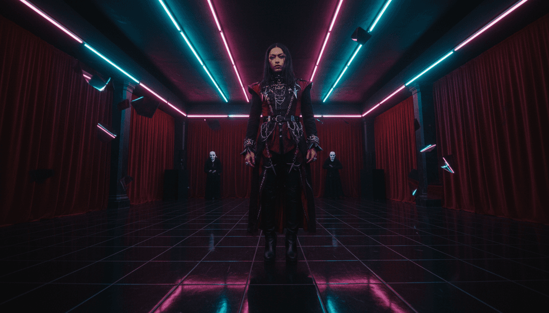 Visuels dynamiques générés par l'IA, correspondant à l'intensité de HOUNDSOFHELL.