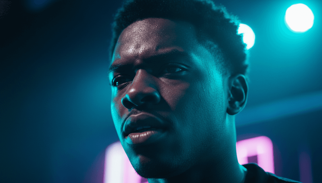 Luh Tylerの「On My Own」の完成したAI生成ミュージックビデオが画面で再生され、鮮やかなビジュアルと同期されたキャプションが披露されている様子。