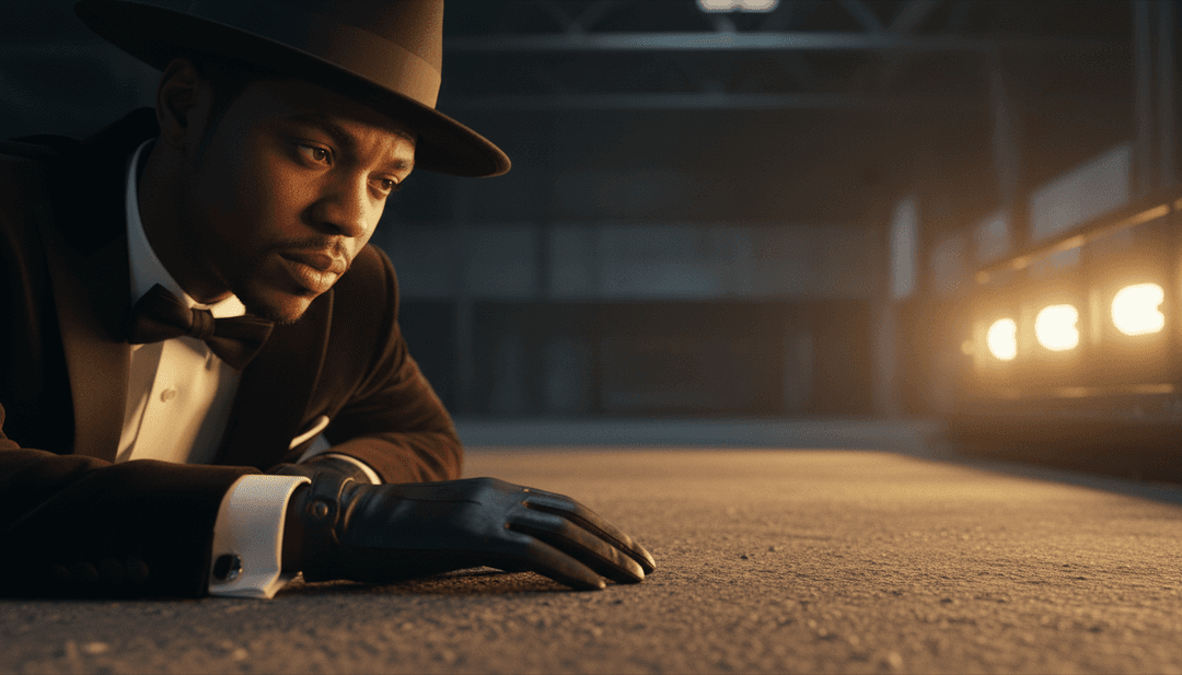 Scènes visuelles dynamiques, incluant des gros plans de cordes de guitare et des vues de campagne aux tons chauds, parfaitement synchronisées avec la mélodie et les vocaux de 'Simple Things' de Ne-Yo, générées par l'AI.