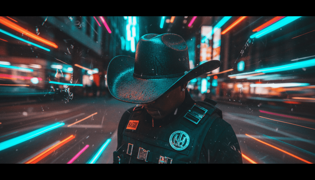 Un clip musical généré par l'IA pour 'Luke Combs (feat. That Mexican OT)' en cours de lecture sur un écran, avec un appel à l'action pour que les utilisateurs créent le leur.